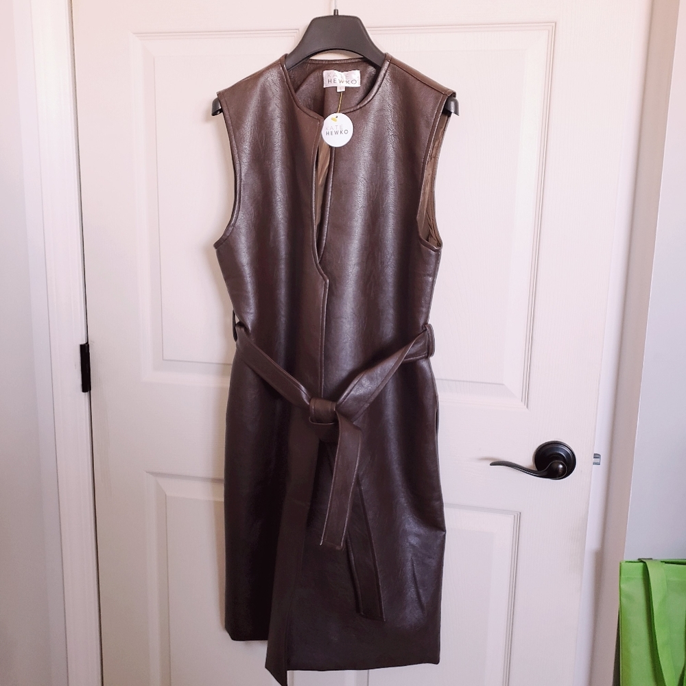 Vegan Leather Long Vest